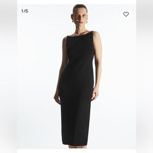 NWT COS square neck midi dress (open back)